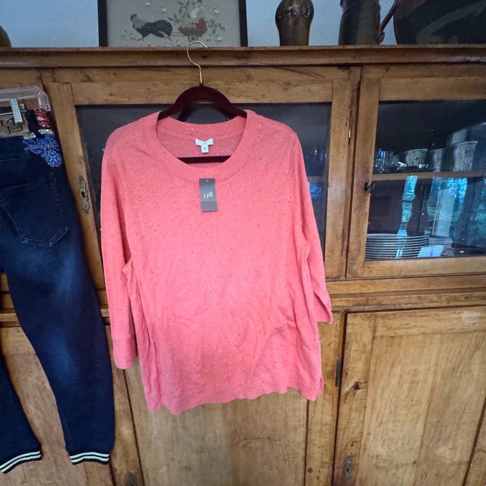 J. Jill Coral Pink Lightweight Tunic Sweater NWT 2X